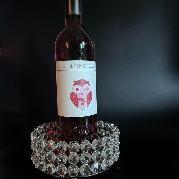 Wine Coasters Set Of 2 From Z Gallerie Clear Faceted Rhinestone Bling 6"x2.5" - Picture 3 of 16